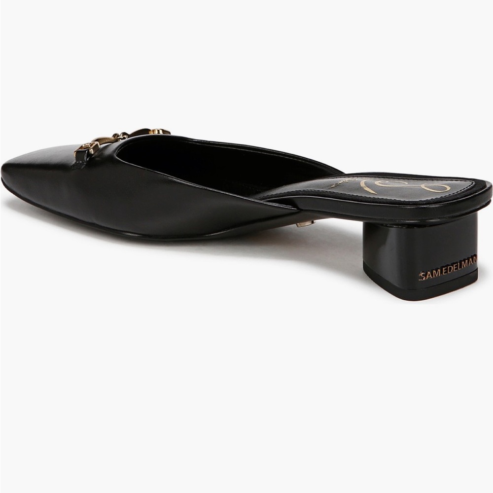 🫟2/$140 SAM ELDERMAN Ollie Square-toe Faux Leather slip-on Bit Mule, kitten-heel - Picture 2 of 6